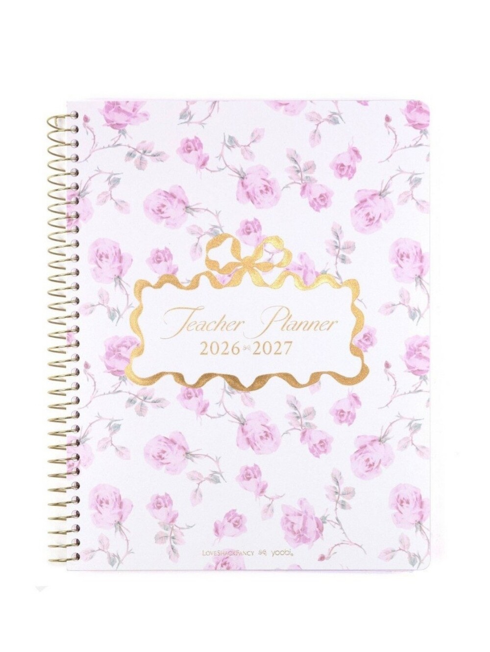 NWT LoveShackFancy x Yoobi 2026-2027 Teacher Planner Ribbon Rosa - Sterling Dusk